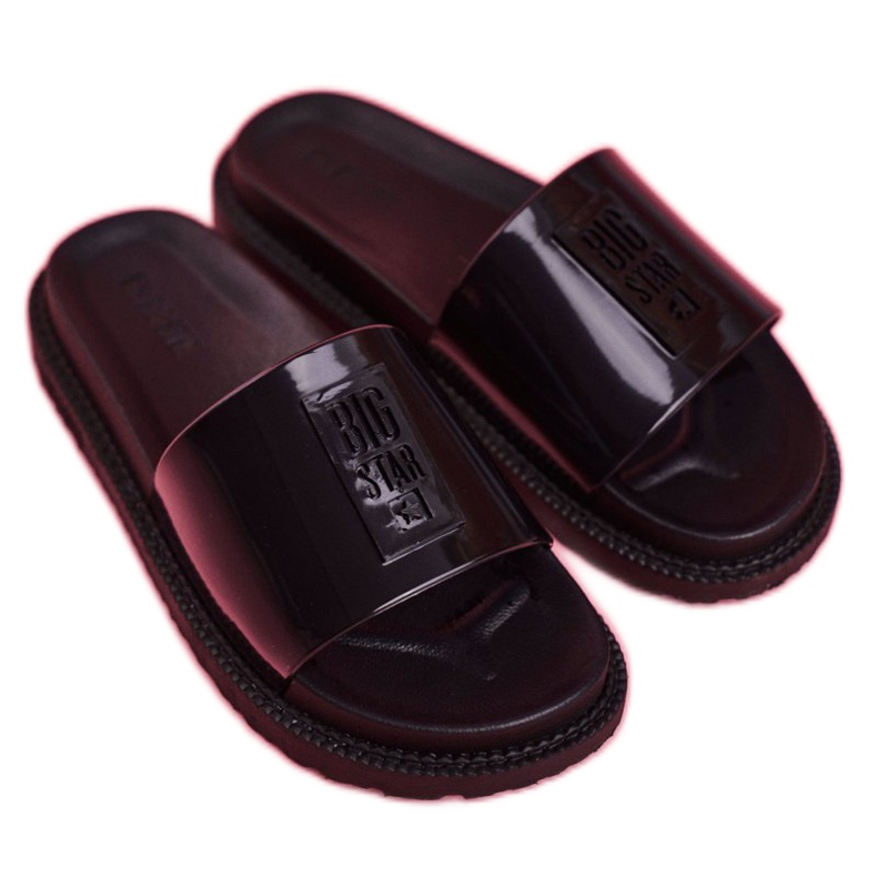Papuci Big Star pentru femei pe platforma neagră FF274813 negru