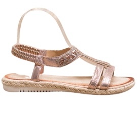 SHELOVET Sandale elegante cu decorațiuni galben