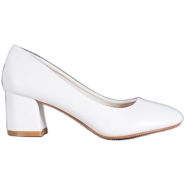 SHELOVET Pompe albe cu piele ecologică