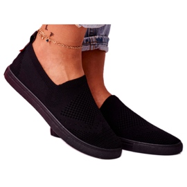 Adidași negri pentru femei, adidași cu alunecare Big Star FF274A609 negru