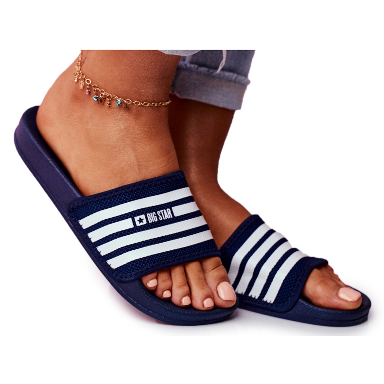 Papuci de damă Big Star Navy Blue FF274A356 albastru