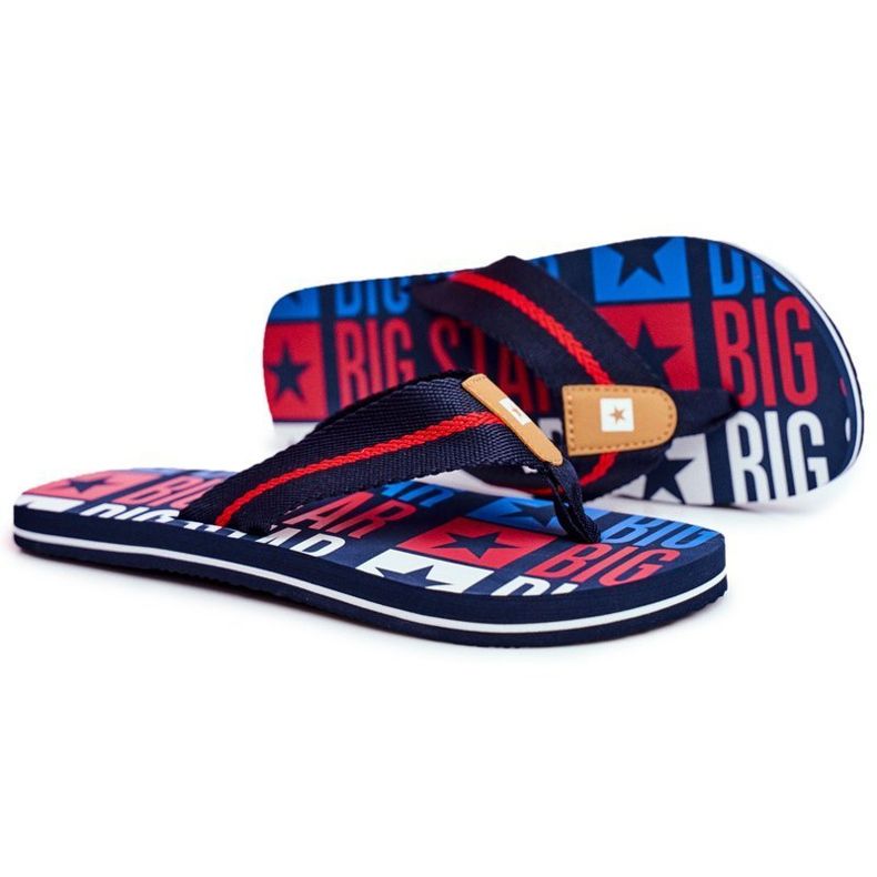 Papuci pentru bărbați Flip-flops Big Star Blue Navy FF274A484 albastru