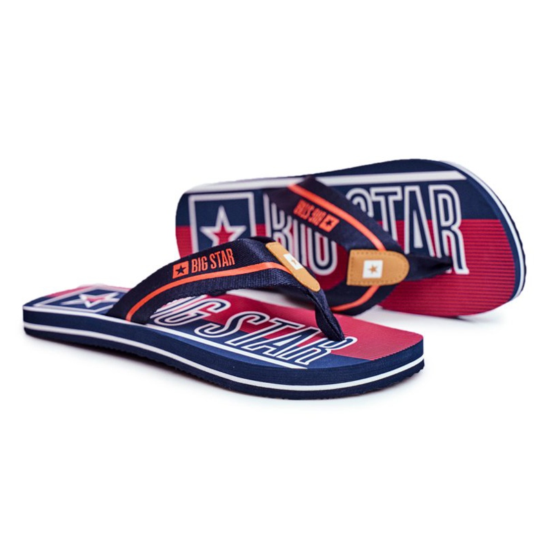 Papuci pentru bărbați Flip-flops Big Star Blue Navy FF274A471 albastru