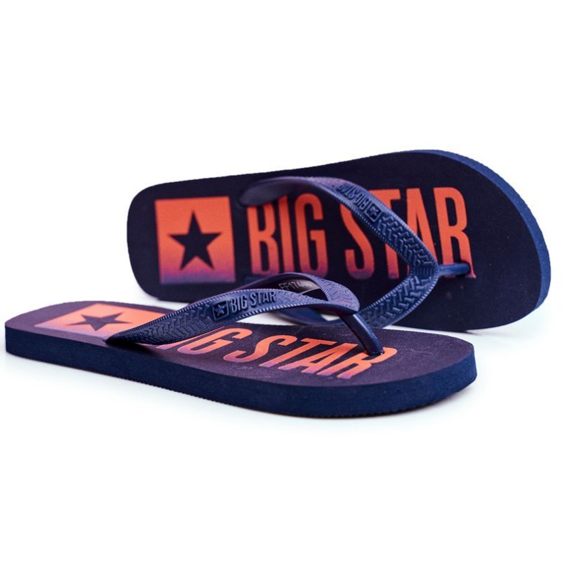 Papuci pentru bărbați Flip-flops Big Star Blue Navy FF274A468 albastru