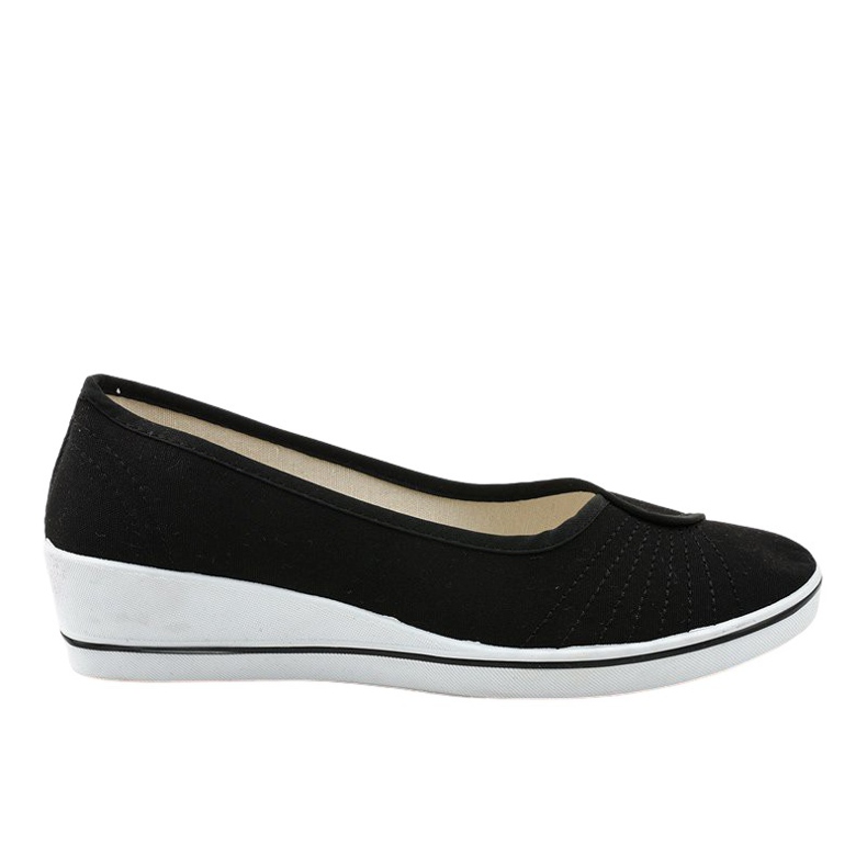 Adidași negri, adidași cu pană K-1-001 negru Adidași negri, adidași cu pană K-1-001 negru