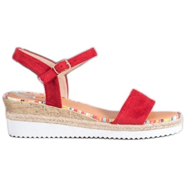 Yes Mile Sandale confortabile din piele de căprioară roșu