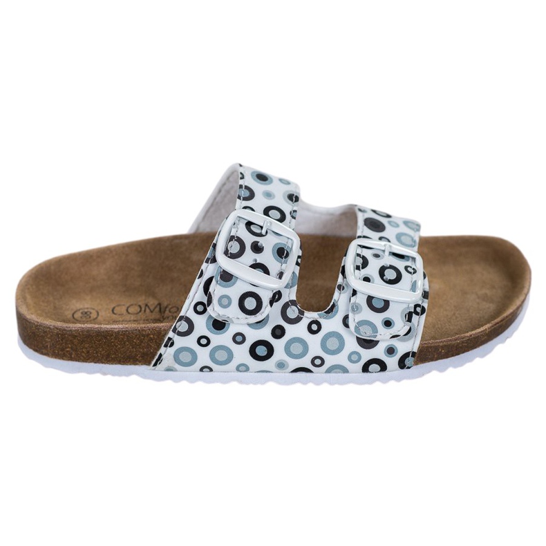 SHELOVET Papuci confortabili cu model alb negru gri