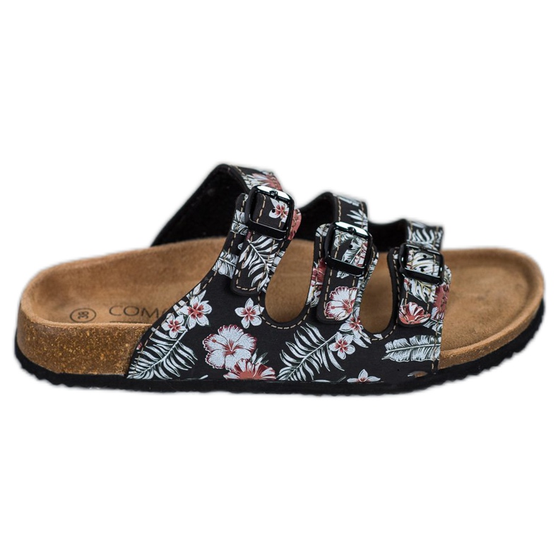 SHELOVET Papuci confortabili cu model alb negru multicolor SHELOVET Papuci confortabili cu model alb negru multicolor