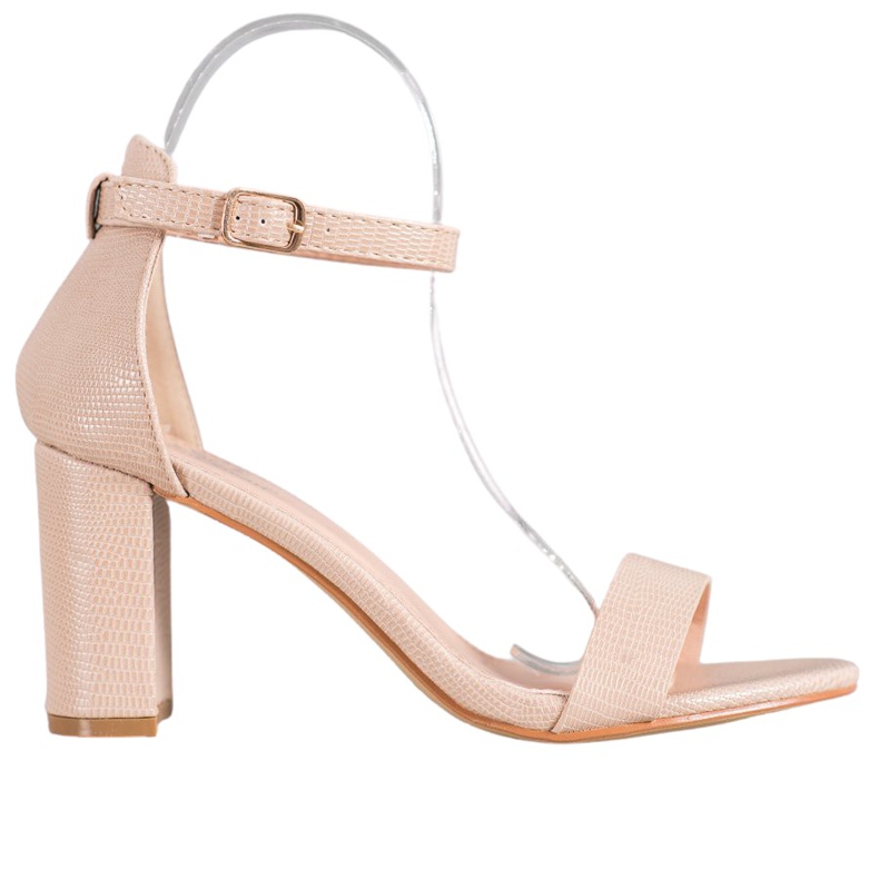 Small Swan Sandale elegante cu toc maro