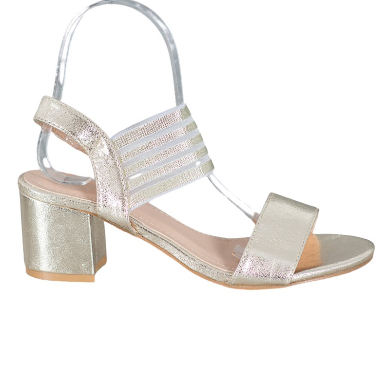 Small Swan Sandale strălucitoare de aur