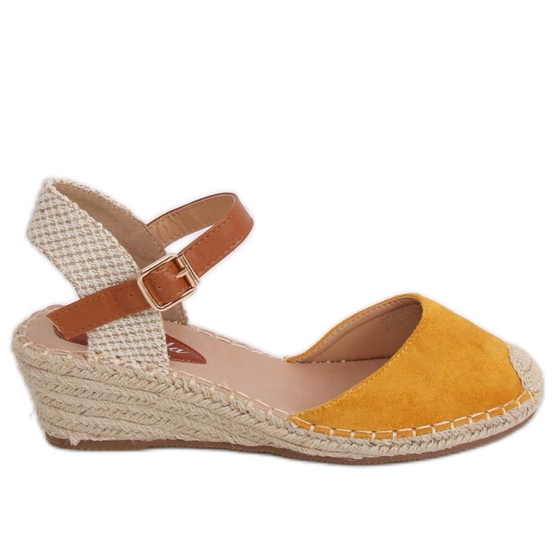 Espadrile pe pene cu miere S-820 Galben