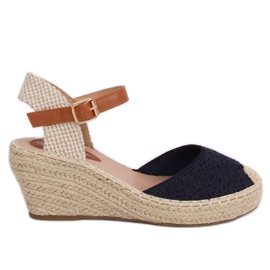 Espadrile pe pene, bleumarin S-819 Albastru albastru marin