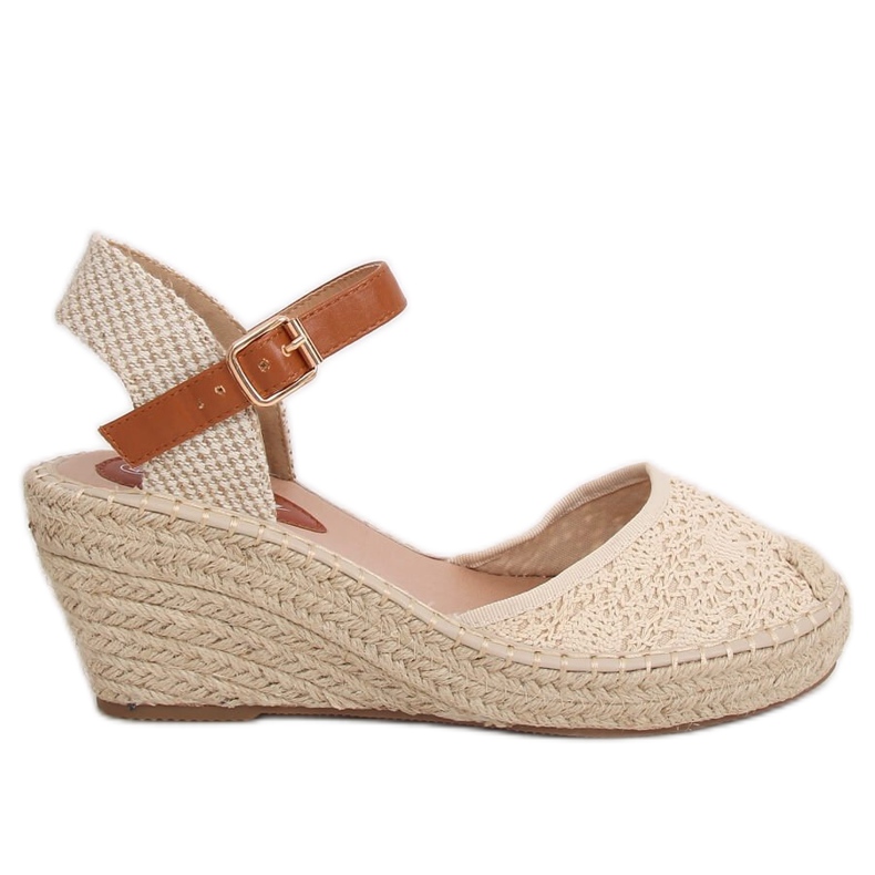 Espadrile pe o pană bej S-819 Bej Espadrile pe o pană bej S-819 Bej