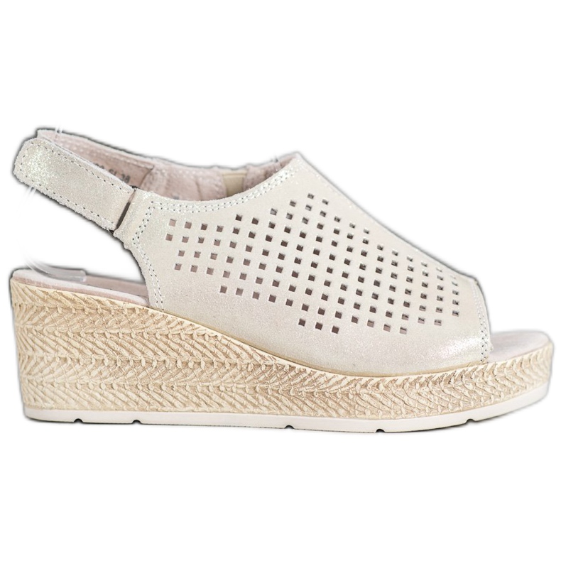 Filippo Sandale din piele cu velcro gri galben