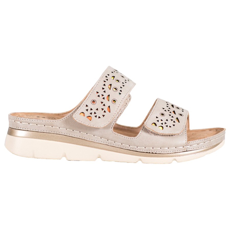 Evento Papuci confortabili cu velcro maro Evento Papuci confortabili cu velcro maro