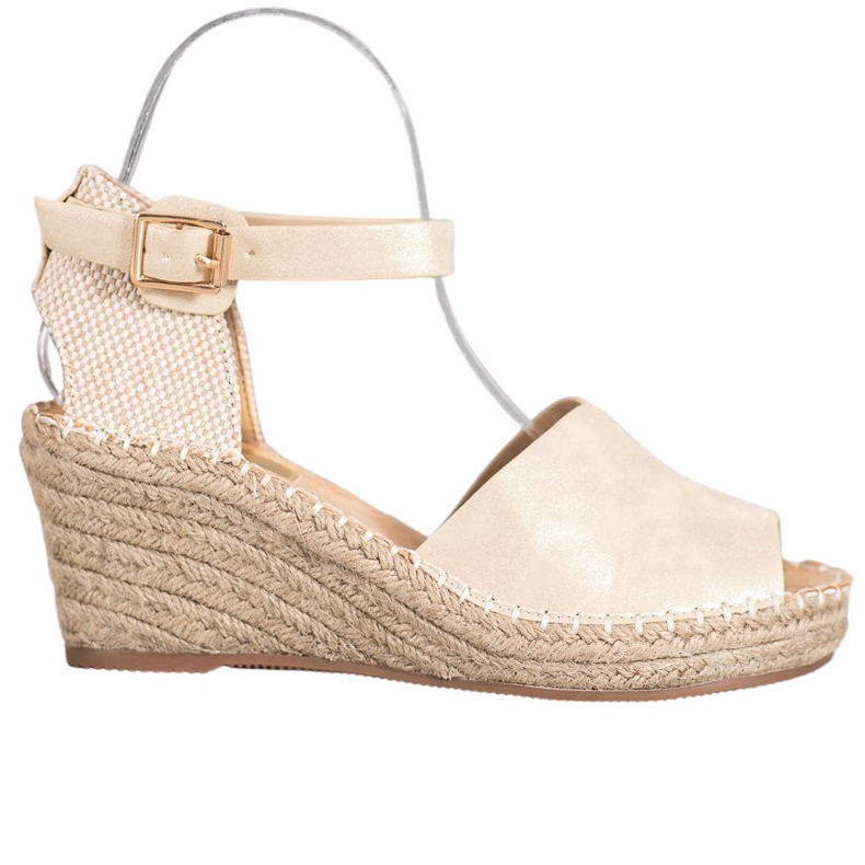 Evento Sandale cu toc casual maro galben Evento Sandale cu toc casual maro galben