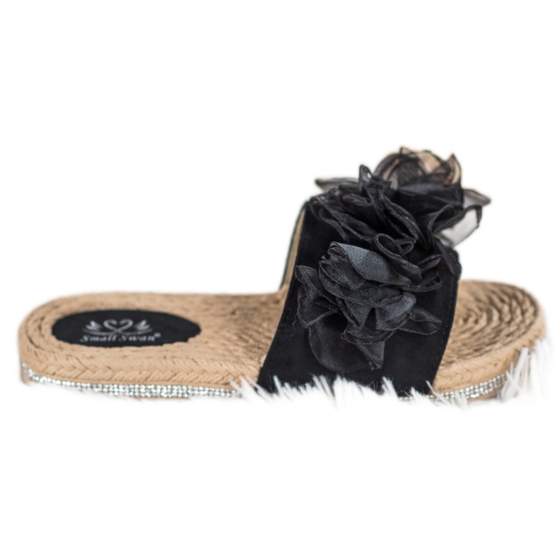 Small Swan Papuci Cu Ornament negru