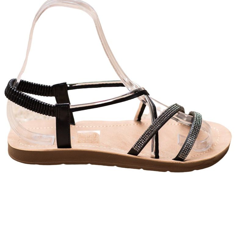 Sea Elves Sandale cu ornamente de argint negru