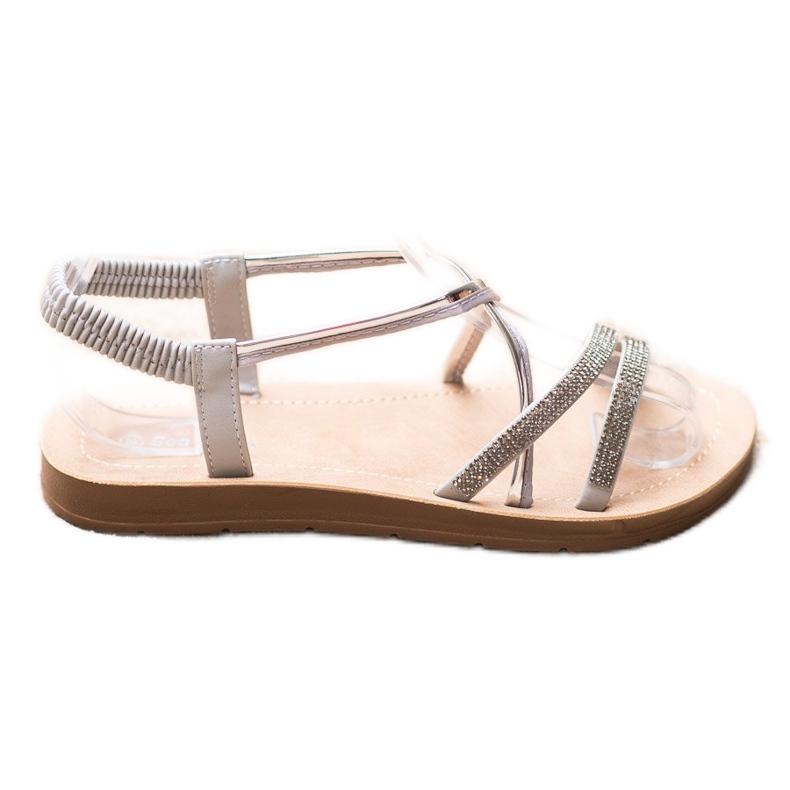 Sea Elves Sandale cu ornamente de argint gri