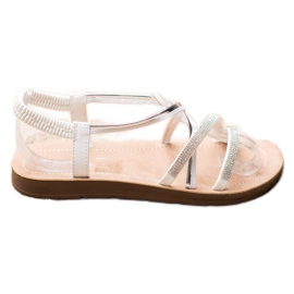 Sea Elves Sandale cu ornamente de argint alb