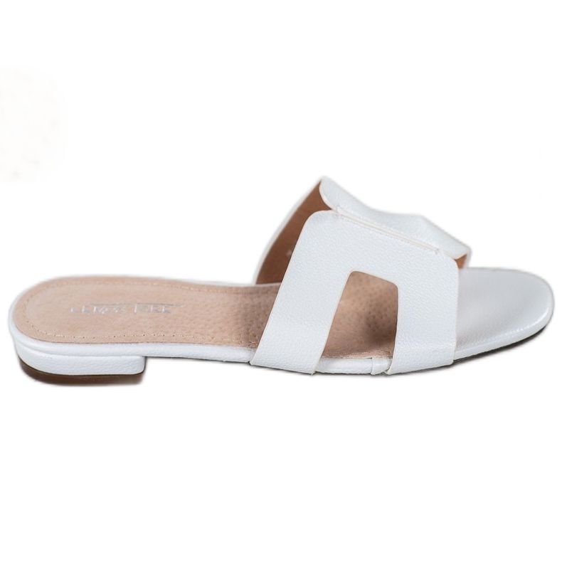 SHELOVET Papuci clasici din piele ecologică alb