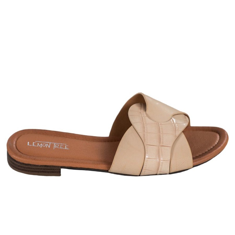 SHELOVET Papuci eleganți din piele ecologică bej