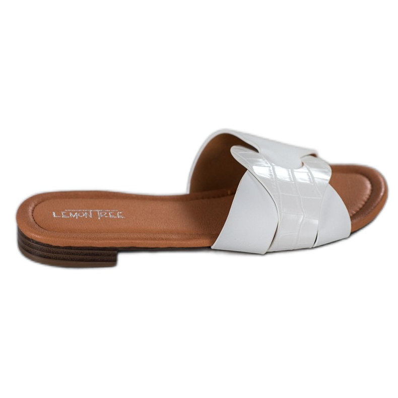 SHELOVET Papuci eleganți din piele ecologică alb