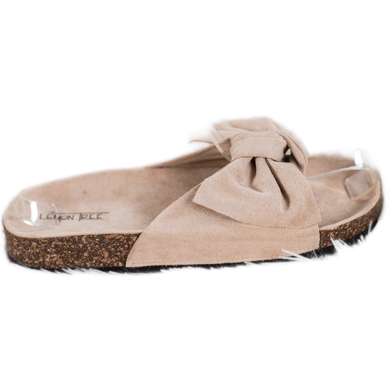 SHELOVET Papuci din piele de căprioară cu arc maro