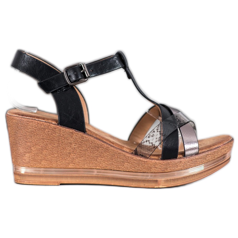 Evento Sandale elegante cu pană negru