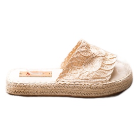Seastar Flip-flops pe o platformă de paie bej Seastar Flip-flops pe o platformă de paie bej