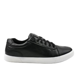Adidași negri din piele ecologică pentru bărbați D83701 negru Adidași negri din piele ecologică pentru bărbați D83701 negru