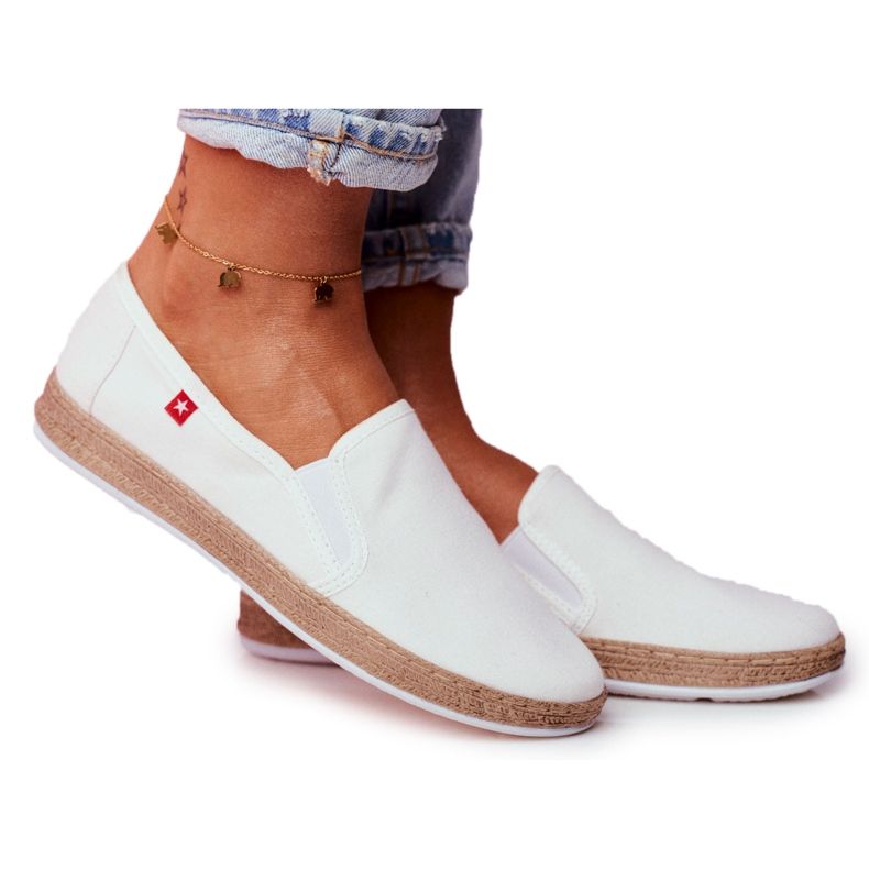 Espadrile pentru femei Big Star Slip-on White FF276038 alb
