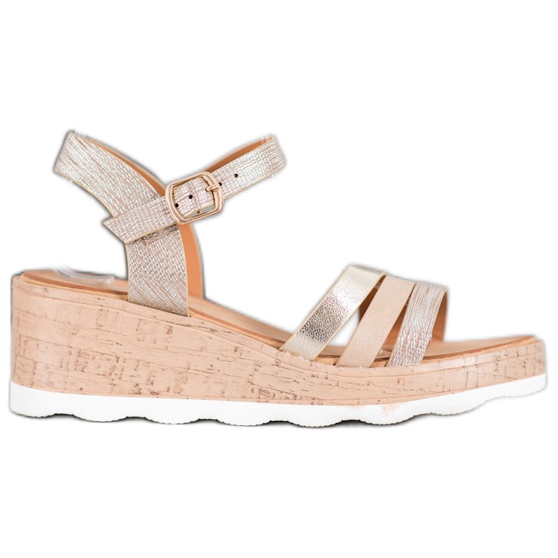 Weide Sandale cu pană aurie de aur