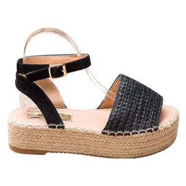 Weide Sandale Espadrile Pe Platforma negru Weide Sandale Espadrile Pe Platforma negru