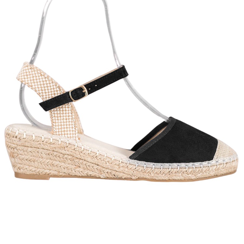 Best Shoes Sandale Espadrile Negre negru