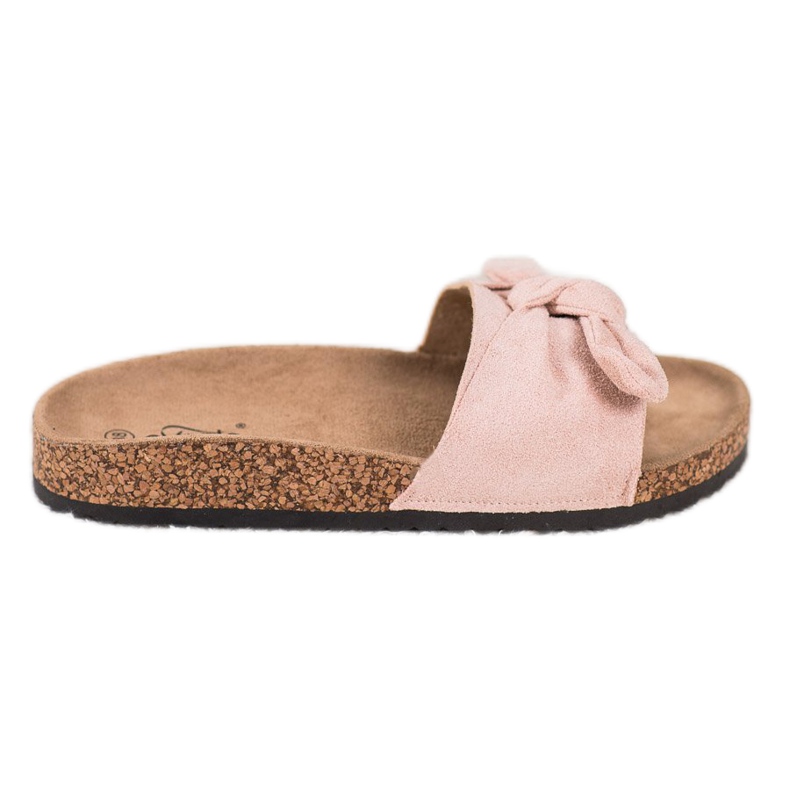 Evento Papuci din piele de căprioară pe platformă roz