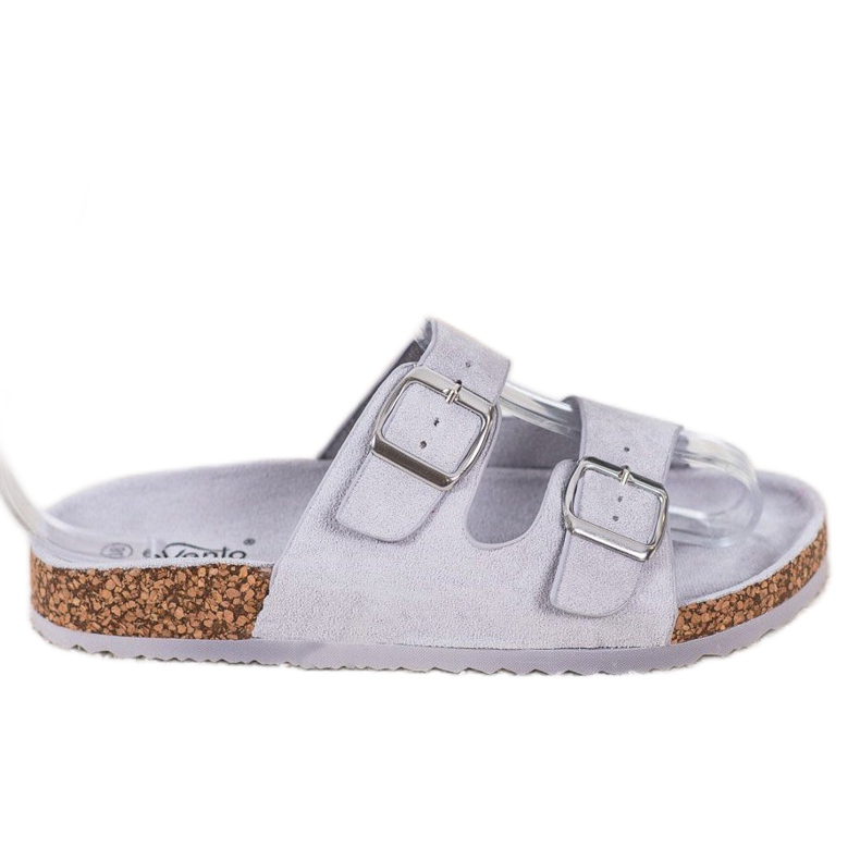 Evento Papuci casual cu cataramă gri Evento Papuci casual cu cataramă gri