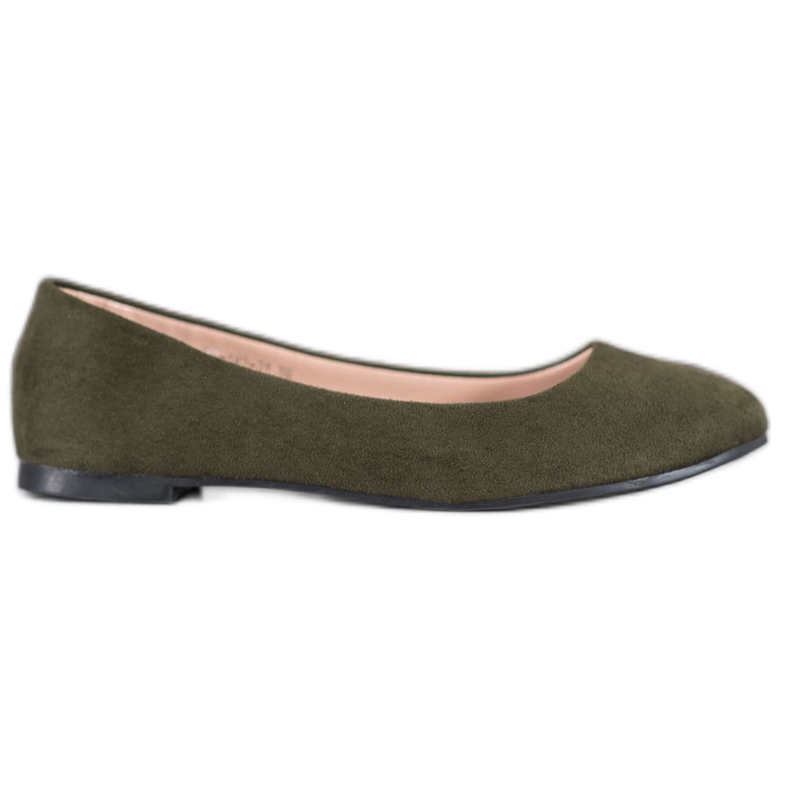 Best Shoes Balerini din piele de căprioară verde