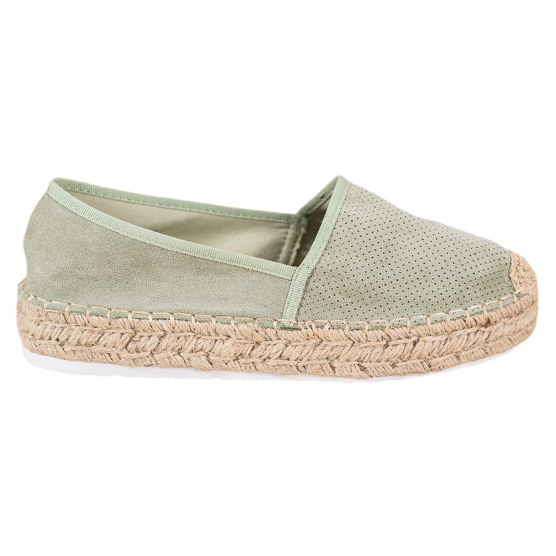 Seastar Espadrile deschise cu piele de căprioară verde Seastar Espadrile deschise cu piele de căprioară verde