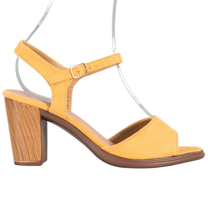 SHELOVET Sandale din piele galbenă
