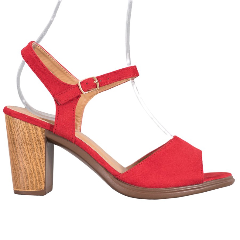 SHELOVET Sandale din piele roșie roșu