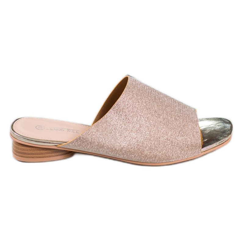 SHELOVET Papuci eleganti cu sclipici galben