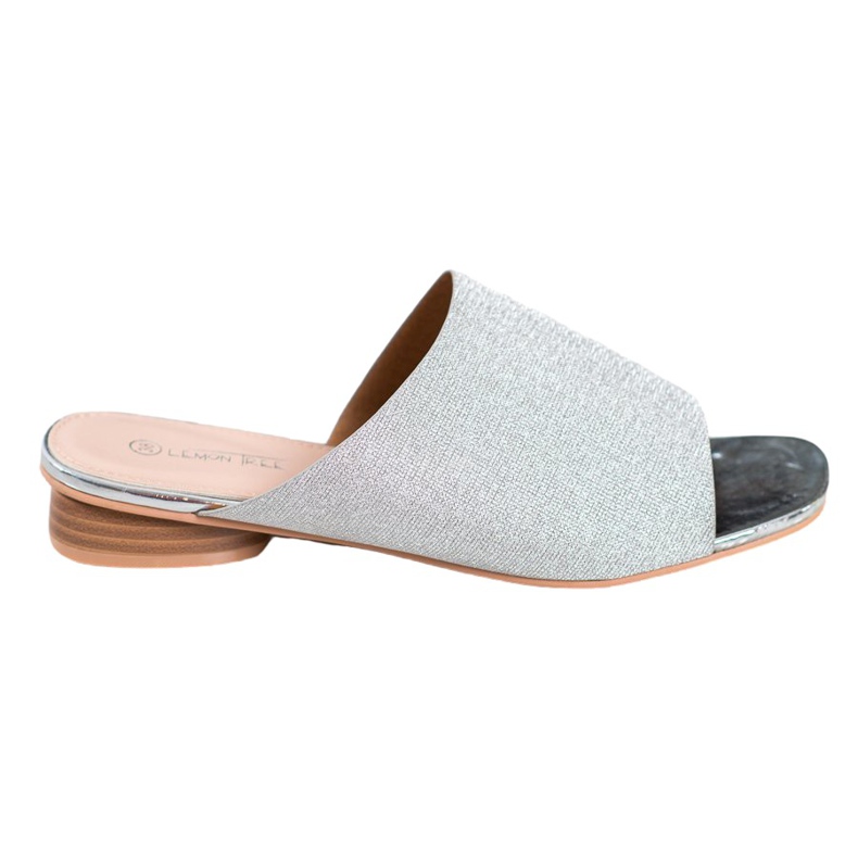 SHELOVET Papuci eleganti cu sclipici gri