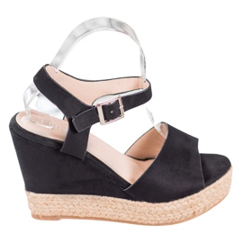 Clowse Sandale negre pe o pană înaltă negru