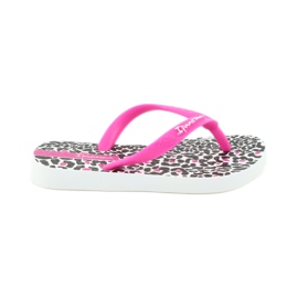 Flip-flops cu imprimeu leopard Ipanema 82777 alb negru roz