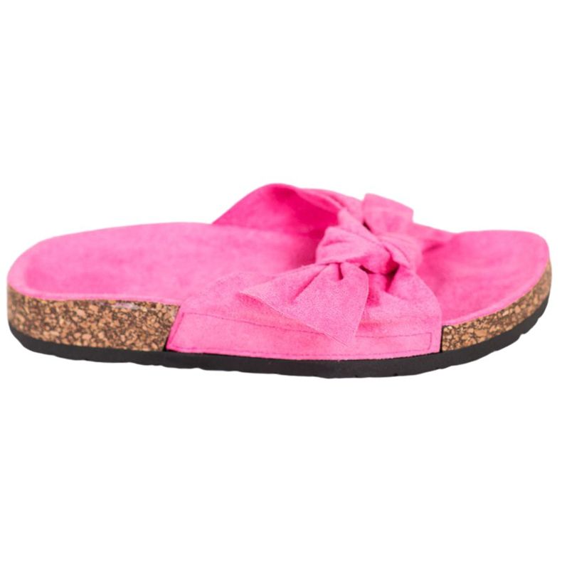 SHELOVET Papuci din piele de căprioară pe platformă roz