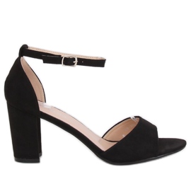 Sandale negre cu toc înalt 88-395 Negru Sandale negre cu toc înalt 88-395 Negru