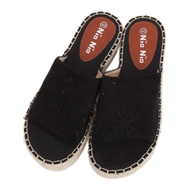 Espadrile negre ajurate 99-62A Negru Espadrile negre ajurate 99-62A Negru