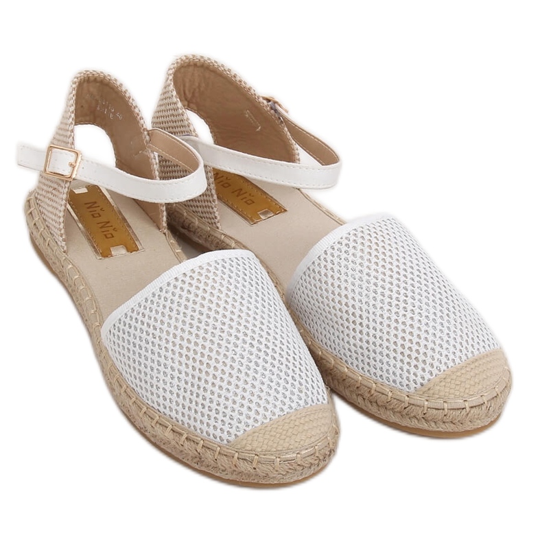 Espadrile albe pentru femei MB-64119 Alb