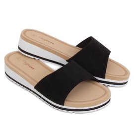 Papuci negri pentru femei negri G-5036 Negru